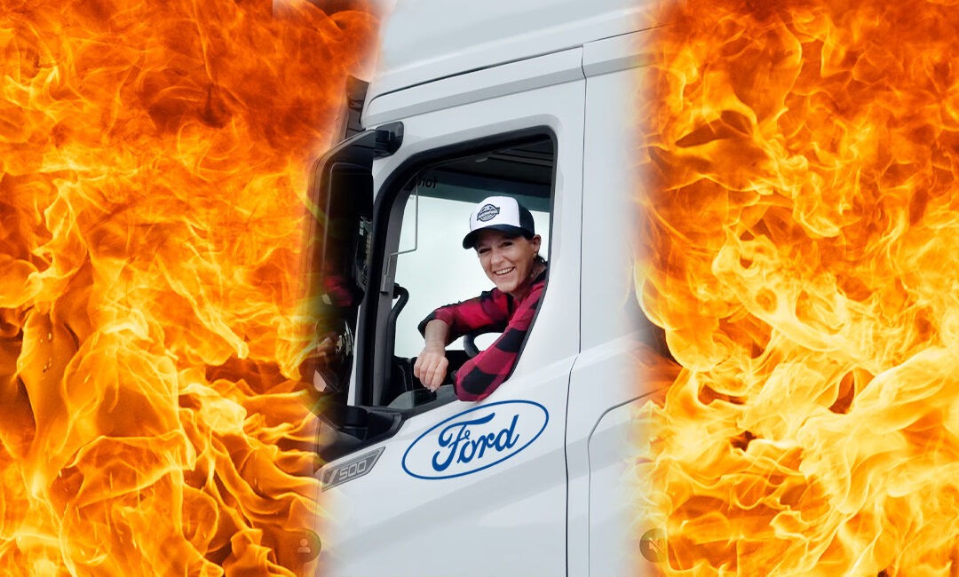 Trucker Babe Patricia im F-Max